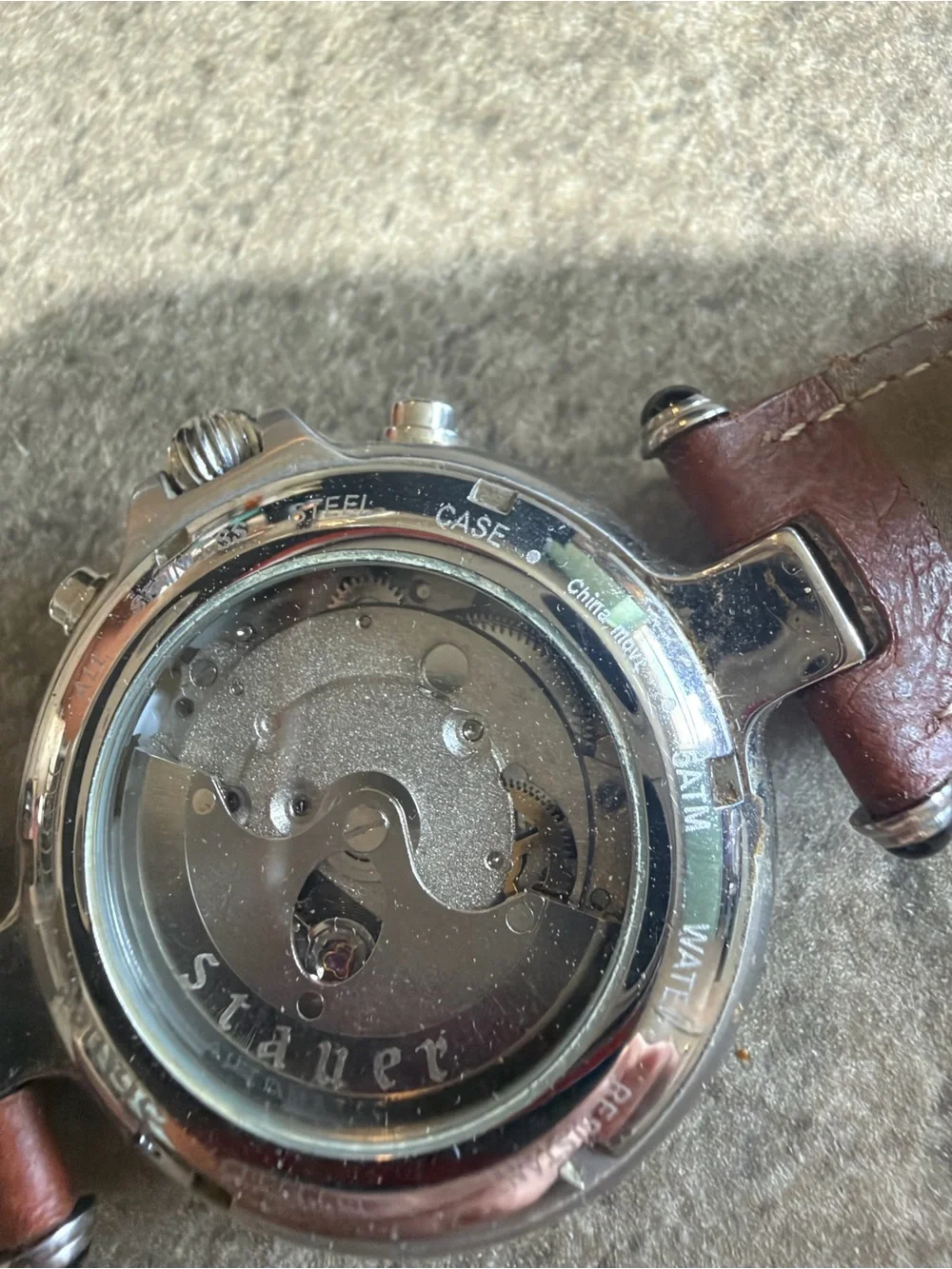 Classic Brown Leather Men’s Watch Strap with Silver Buckle